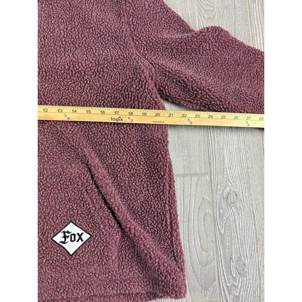 Fox Racing Womens Large Quarter Zip Sherpa Fleece Pullover Hoodie Pinkish Brown - Picture 7 of 10
